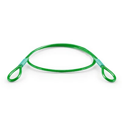 Stahlseil ummantelt mit Ösen 0,2m-10m PVC mit Schlaufen Schlaufen Grün Drahtseil