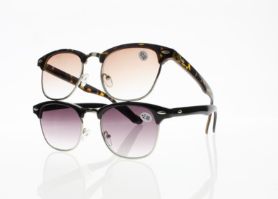 Retro Horned Rim Half Rim Tinted Lens Sun Readers Reading Glasses +1.00 ~ +4.00