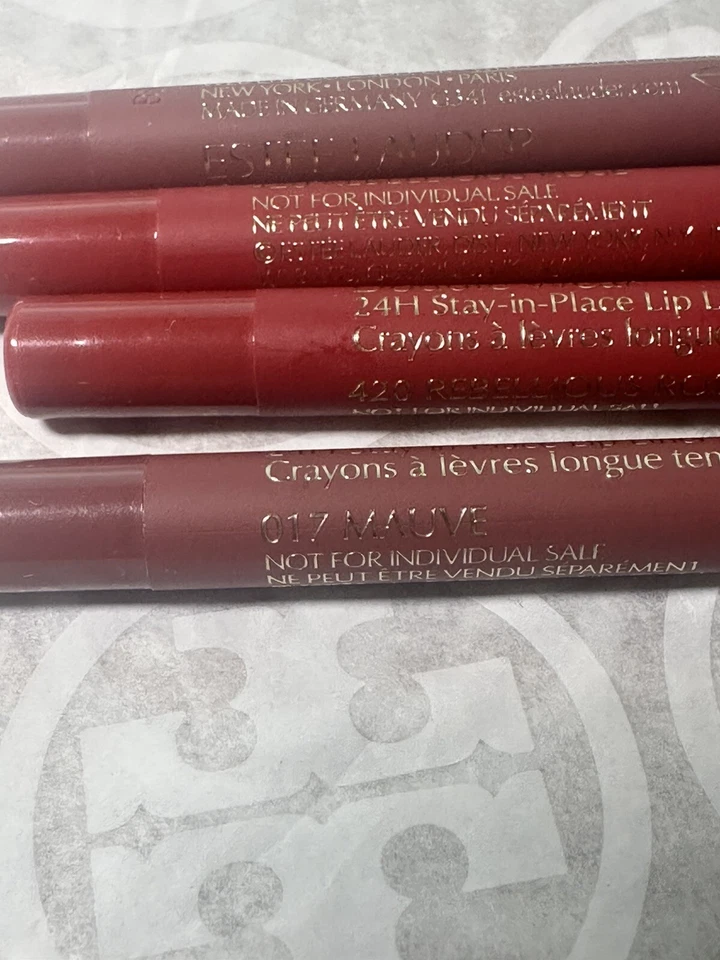 Lote de 4: Lápiz labial Stay-in-Place Estee Lauder (2x#420+2x#017) tamaño de viaje Foto 3 de 3