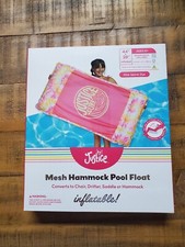 Justice Inflatable Mesh Hammock Pool Float, Converts to Chair, Drifter, Saddle