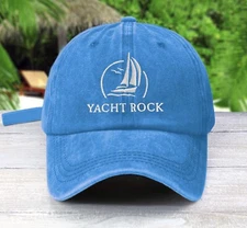 YACHT ROCK UNCONSTRUCTED BASEBALL CAP PIGMENT DYED  DAD HAT DJ SOFT ROCK MUSIC