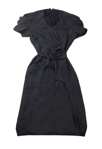 LAUREN RALPH LAUREN Womens Polka Dot Sheath Dress,Black,12 - Picture 1 of 3