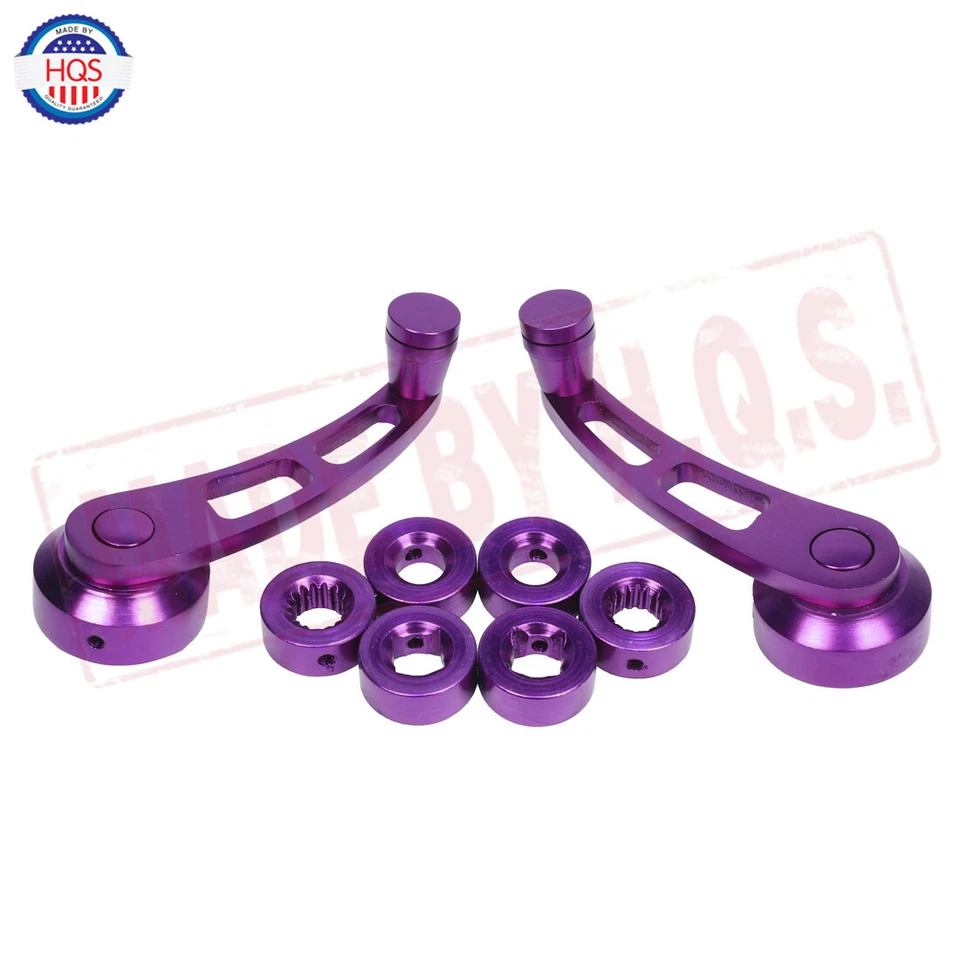 Универсальная пара фиолетовых ручных алюминиевых ручек для намотки окон автомобиля стекла рукоятки рукоятки - Изображение 3 из 4