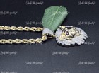 14k Yellow gold Natural Diamond lion head pendant  with Rope chain necklace  — photo 6