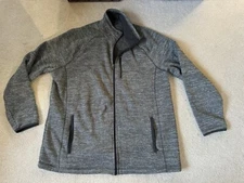 Swiss Tech Jacket Mens Extra Large Gray Fleece Coat Pockets Full Zip Outdoors