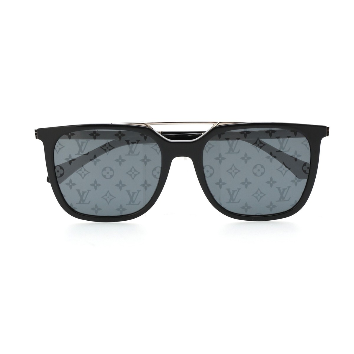 lui　XL Exc+++ Auth LOUIS VUITTON Cyclone Sunglasses Z1578E BLACK w