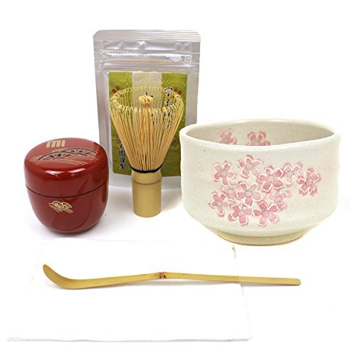 Grünteeservice Teezeremonie Instrumente Teeschale Kirschblüte Rosa Japan - Bild 1 von 1