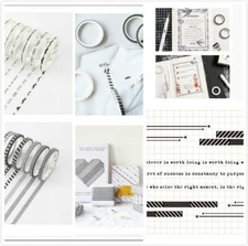 Black & white Cute Masking Tape Scrapbook Adhesive Sticker Washi Tape DIY Craft