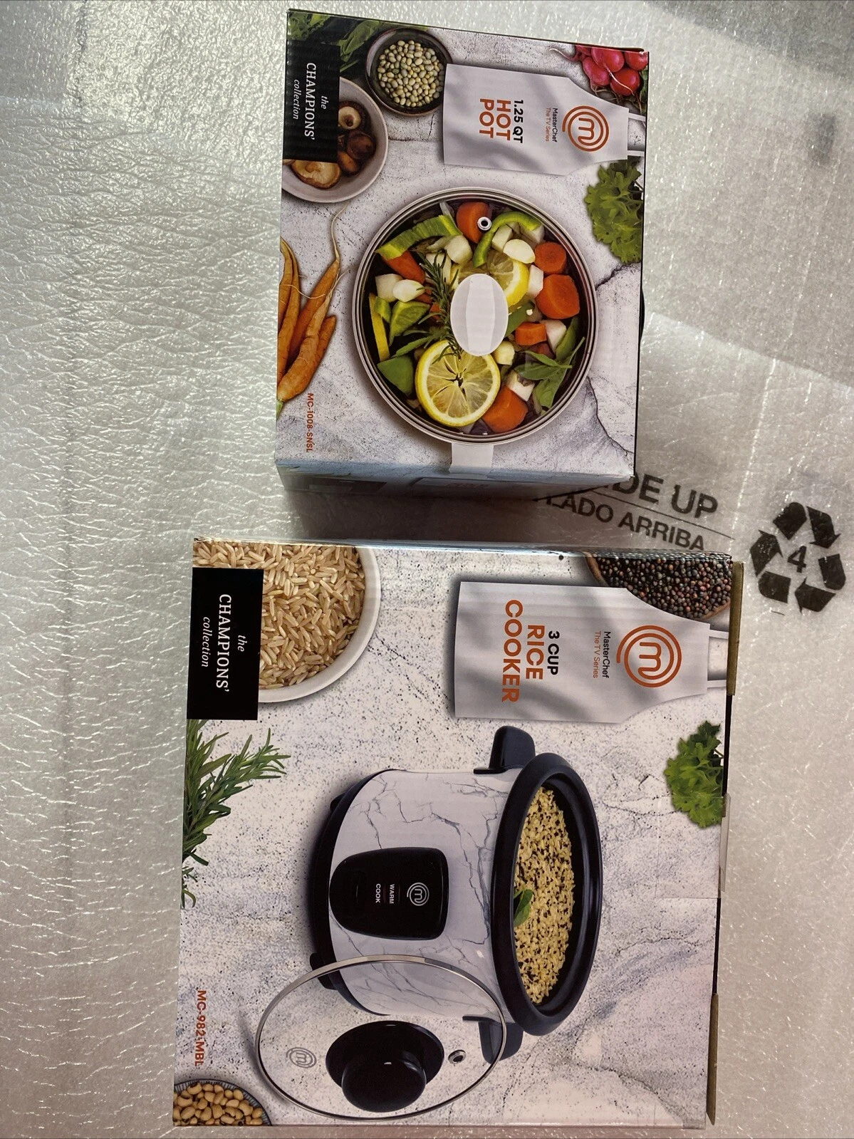 TWO Master Chef The Tv Series 3 Cup Rice Cooker & 1.25 QT Stainless Hot Pot