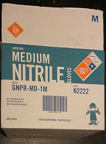 The Safety Zone Nitrile Gloves 1,000 gloves (10 Boxes of 100 gloves) Latex Free - Picture 6 of 7