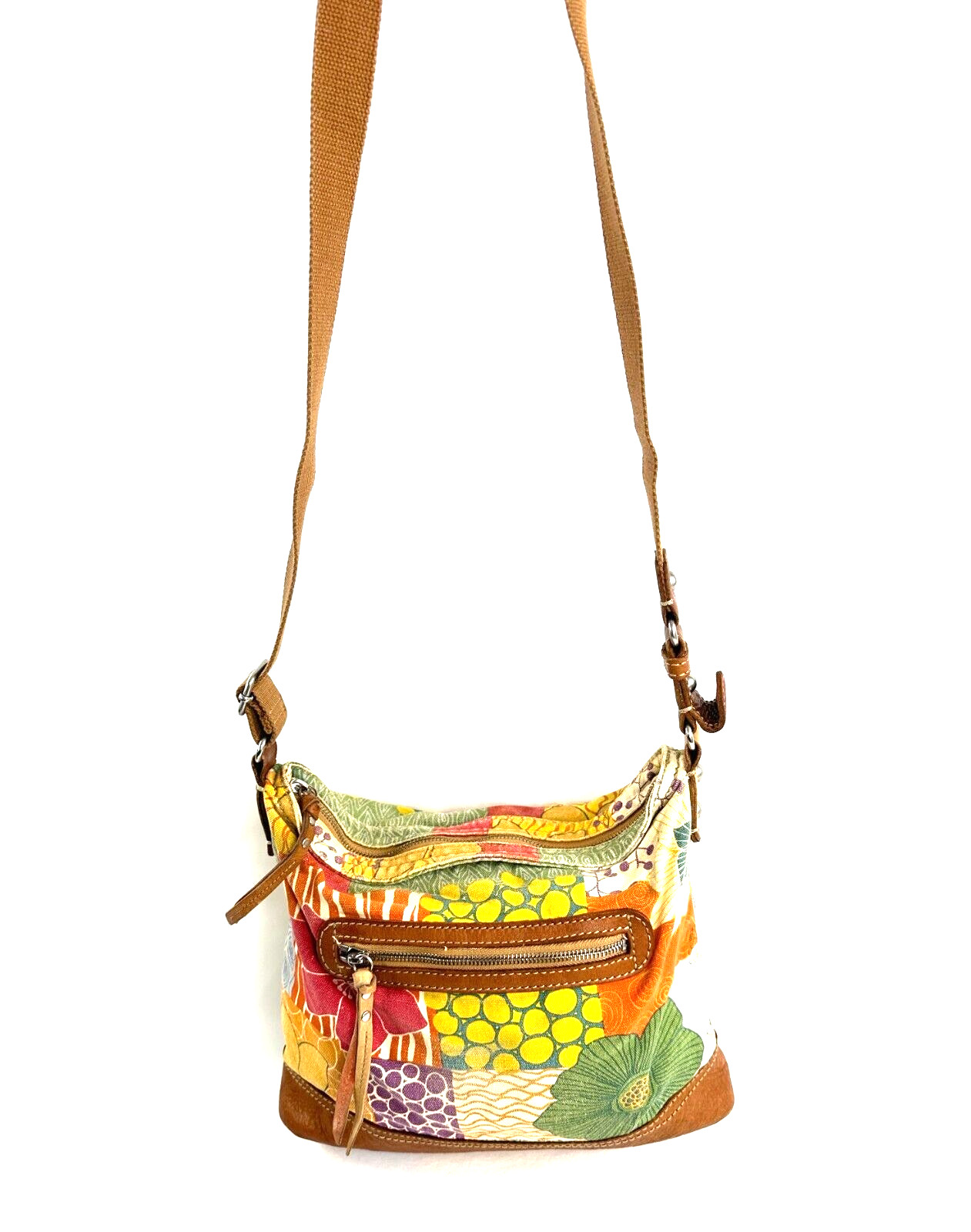 Fossil Multicolor Patchwork Print Canvas Medium C… - image 1