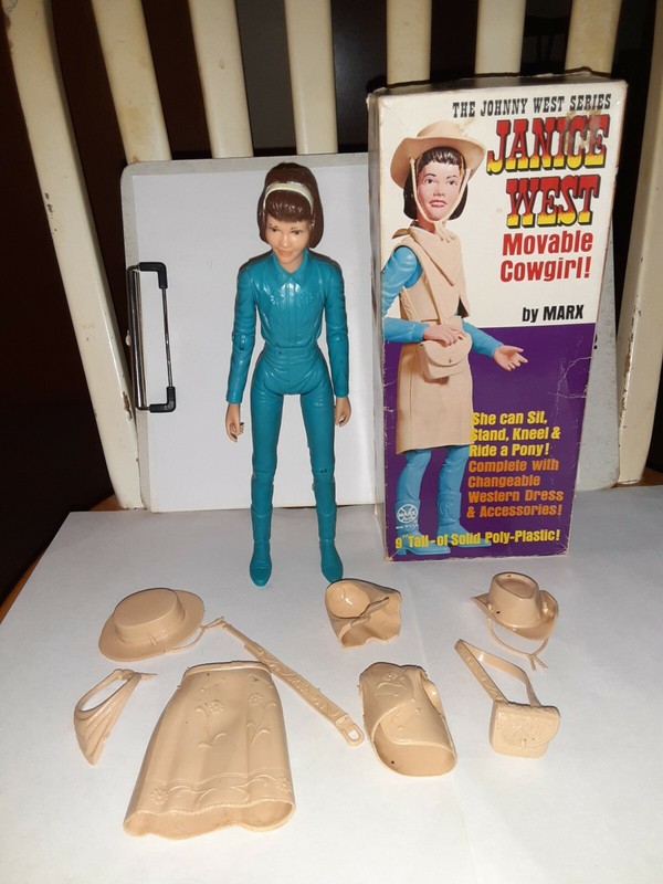 Vintage Marx Johnny West Janice with Box and Accessories 