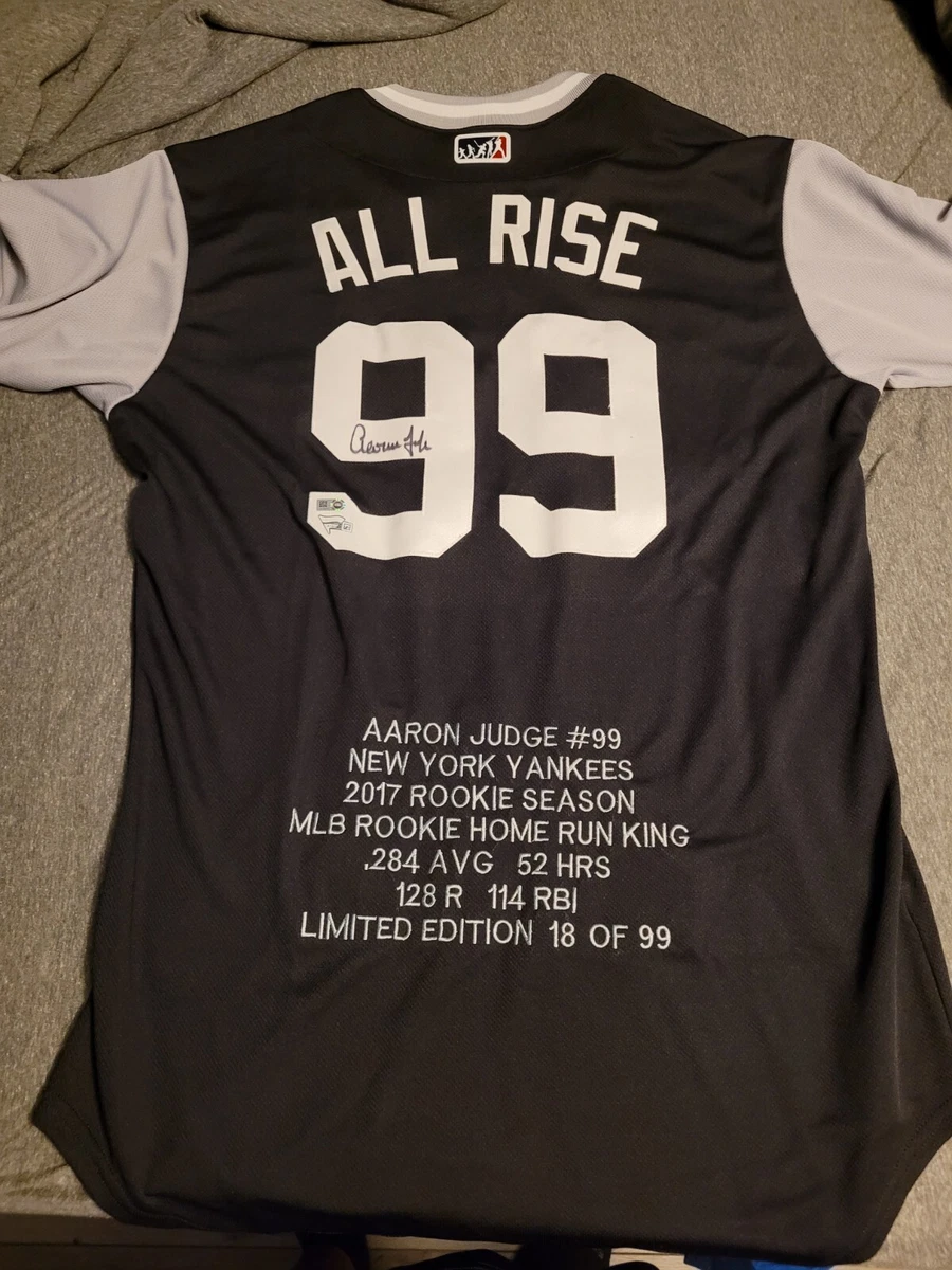 2017 Aaron Judge Signed NY Yankees "ALL RISE" Jersey