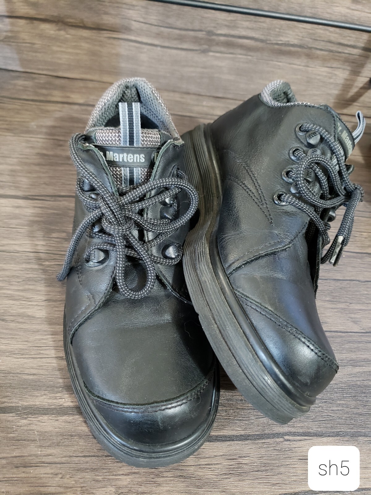 SAOLA Scarpe Dr Martens in pelle nera uomo 6 stringate suola ammortizzata
