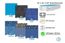 Smartline 21' x 41' x 54" Oval 20 Gauge Overlap Above Ground Swimming Pool Liner