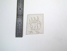 vtg 1960s 70s Tattoo Flash acetate stencil Flaming Cloud signed OC2