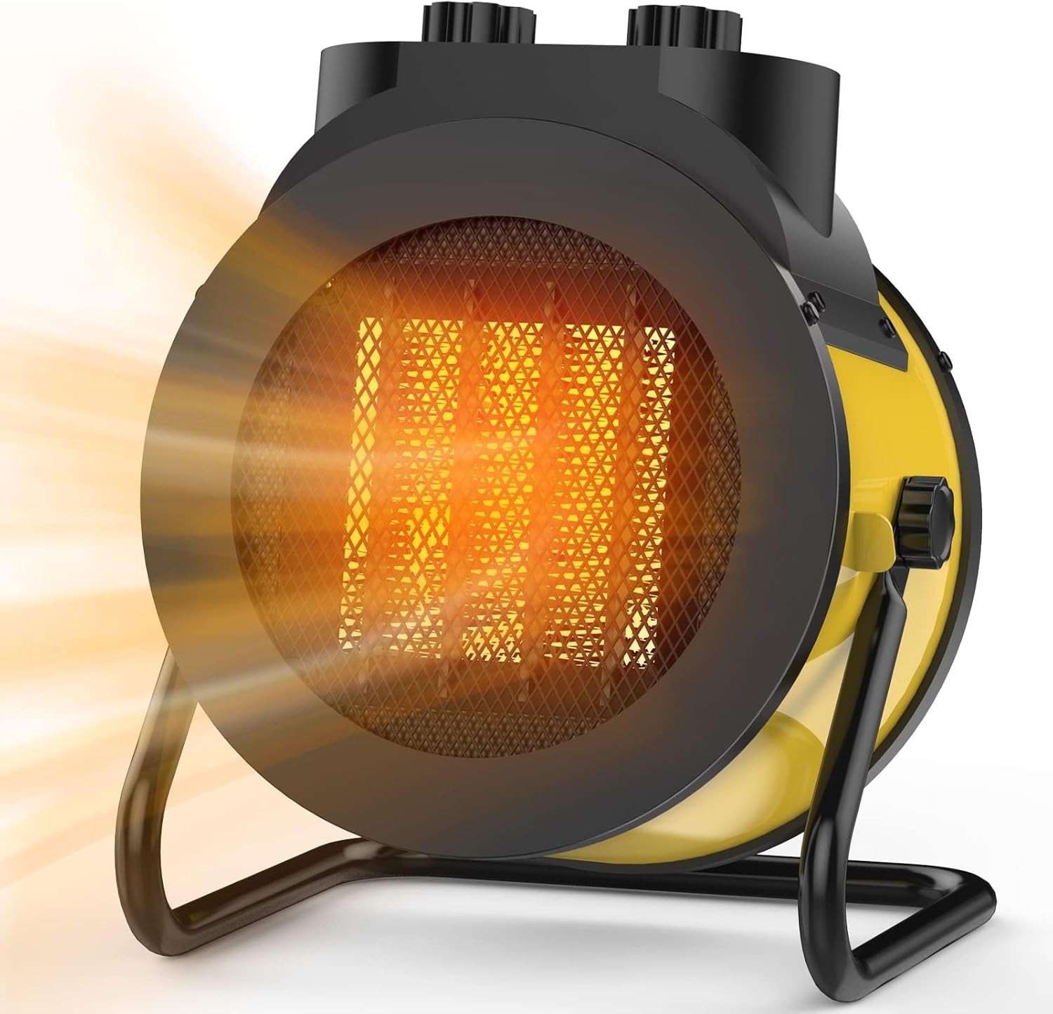 Indoor Portable Electric Heater Adjustable Angle Yellow