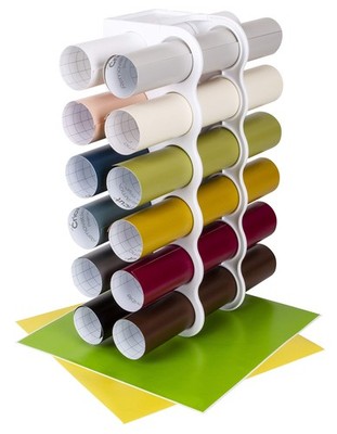 6864AS White Hanging Craft Vinyl Storage Rack Wall Mount Stores 12 Rolls