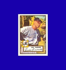 Jim Turner 1983 Topps 1952 Topps Reprints #373 - Yankees - Signed AUTO