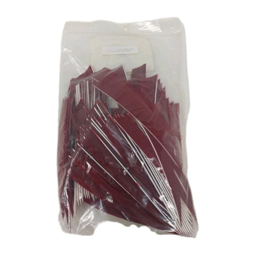 100pk Bullseye Archery Feathers 5" Right Wing: Shield Solid Deep Red Crimson - Picture 2 of 5