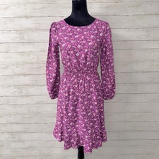 Ann Taylor Smocked Waist Floral Mini Dress