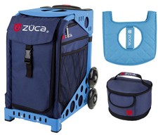 Zuca Sport Bag -Midnight with Lunchbox and Seat Cover Blue Frame