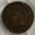 1902 - Indian Head Cent - Env. Damage XF Details - Exact Coin Imaged