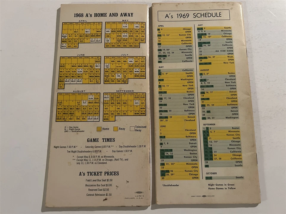 1968 1969 Oakland A's Media Guide Set Lote 2 Reggie Jackson Jim Hunter Sal Bando Foto 4 de 4