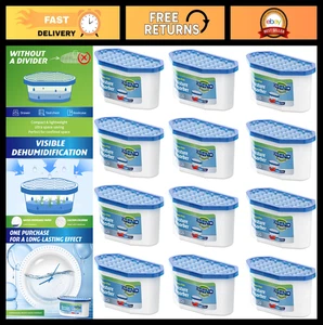 12 Pack Moisture Absorbers - Compact Dehumidifier for Closet & Odor Eliminator,