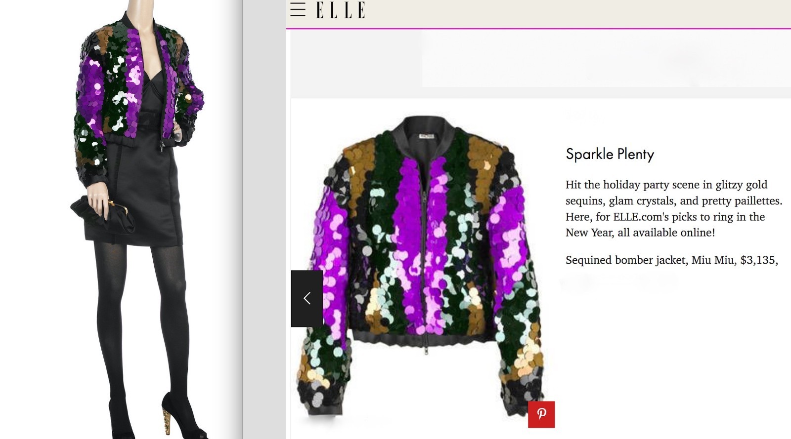 SPECTACULAR VINTAGE 2008  MIU MIU BY PRADA PALETTES SEQUIN  BOMBER JACKET NOS