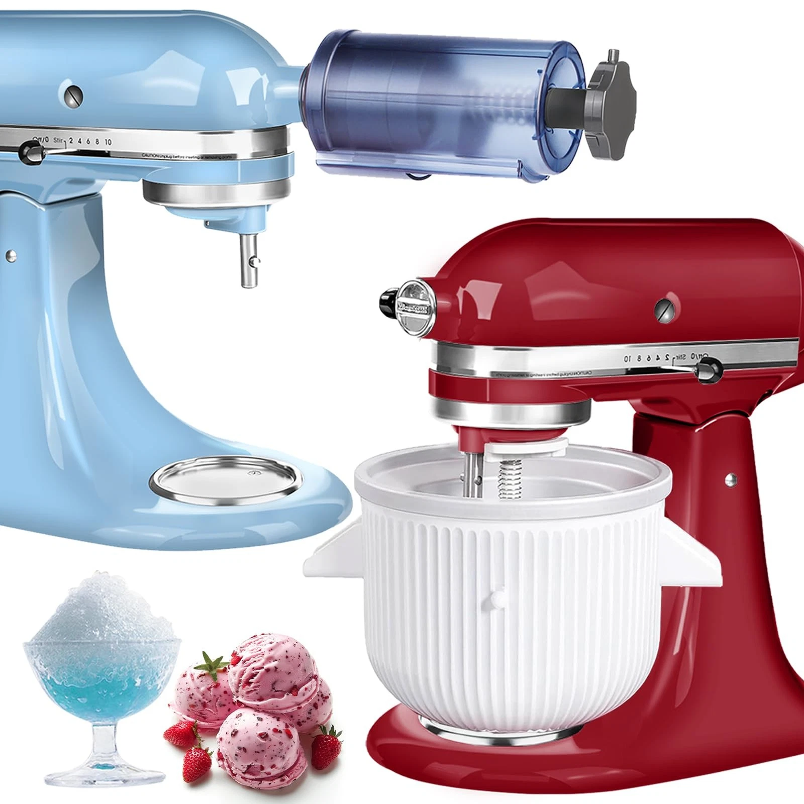Ice Cream Maker & Shaved Ice Attachment for Kitchen aid Mixer, Kitchenaid Set...