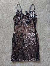 Lulu's Gray Sequin Body con Mini Dress
