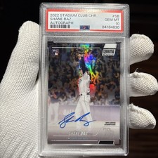 2022 Topps Stadium Club Chrome Shane Baz Rookie RC Refractor Auto PSA 10 Gem