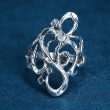 Size 5.5, vintage Sterling silver handmade ring, 925 filigree band