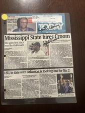 Nick Saban And Sylvester Croom Autographed Newspaper Article