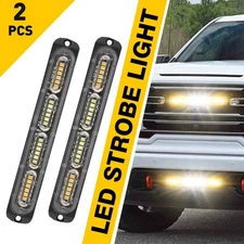 Universal Yellow /Amber Rooftop LED Strobe Light Bars Flashing Emergency Warning