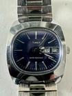 1979 TIMEX 34mm Marlin Day Date 28569 10679 Blue Dial Vintage