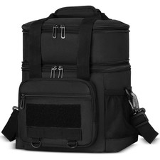Double Deck Insulated Lunch Box for Men Expandable Large Bag Leakproof Cooler