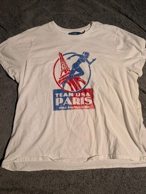 Polo Ralph Lauren Women's Team USA Paris Graphic Jersey Tee White Xxl