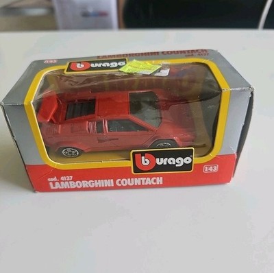 BURAGO Red LAMBORGHINI COUNTACH CAR SCALE 1/43  cod. 4137 In Box