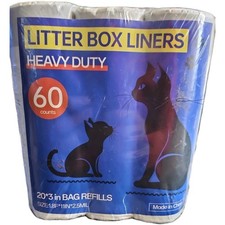 Cat Heavy Duty Litter Box JUMBO Liners 60 Count. B7