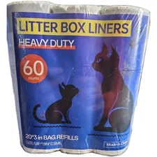  Cat Heavy Duty Litter Box  JUMBO Liners 60 Count. B7
