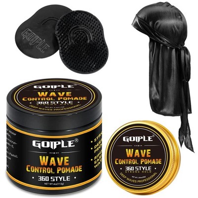 Natural Wave Pomade for Men Strong Hold, Easy Wash 360 Training Hair Cream, G...