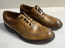 Loake 1880 Edward Tan Brown Leather Oxford Brogue Shoes Size 7 G fit 