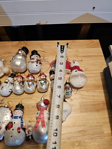 Vintage Schneemann Ornament Konvolut Glas - Bild 17 von 22