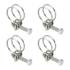 4 Pcs 21-25 mm Stainless Steel Double Wire Hose Clips with M6 Screw
