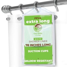 Clean Healthy Living XL HeavyDuty PEVA Shower Liner, White, 70 x 78 in