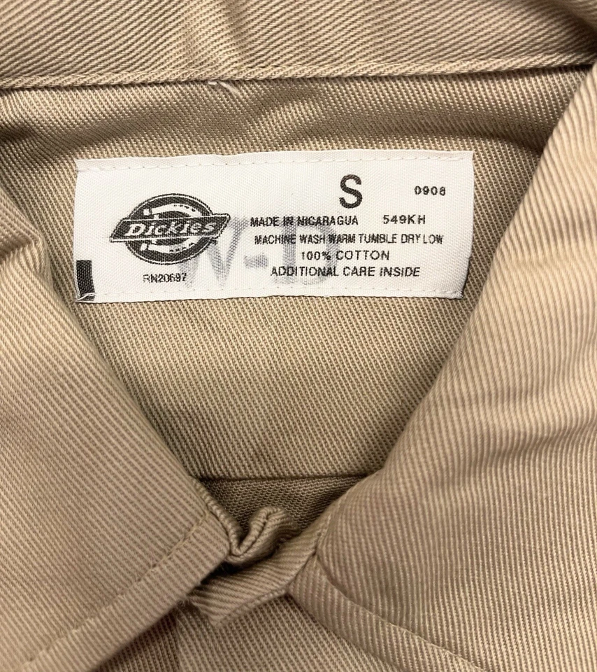 Camisa de trabajo Dickies para hombre manga larga beige talla pequeña Foto 4 de 4