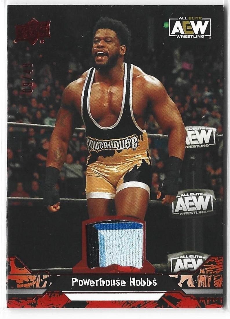Powerhouse Hobbs 2023 Upper Deck AEW Red Memorabilia #/49