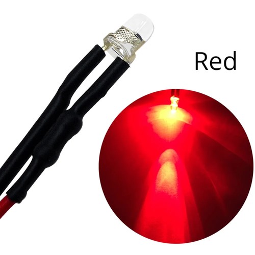 Small LED Light Clear Bulb Round Top Indicator PCB Attached Pre-Wired 5V-12V DC - Picture 34 of 84